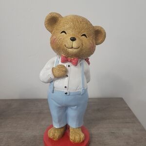 Bella Lux Valentine's Day Bear Gentleman Holding a bouquet of flowers